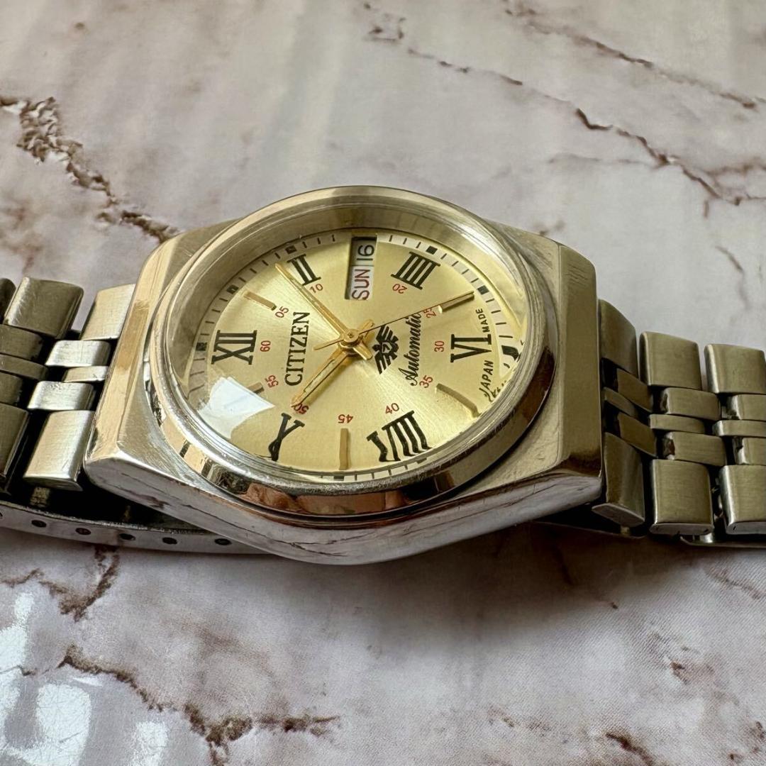 シチズン★オーバホール済★純正ベルト★自動巻デイデイト★アンティーク★70S