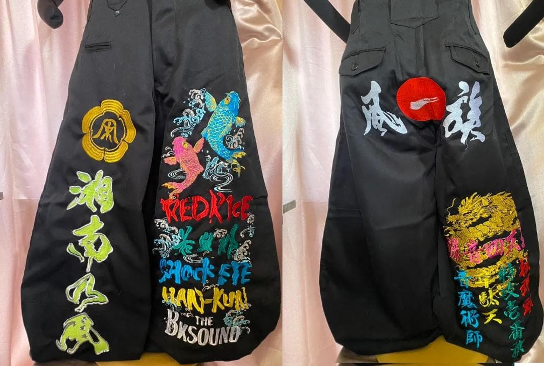 湘南乃風 刺繍デザインの黒 ニッカ