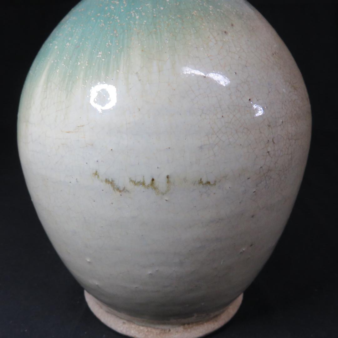 大徳利 笠間 民藝 民芸 酒器 益子 白 緑 古い