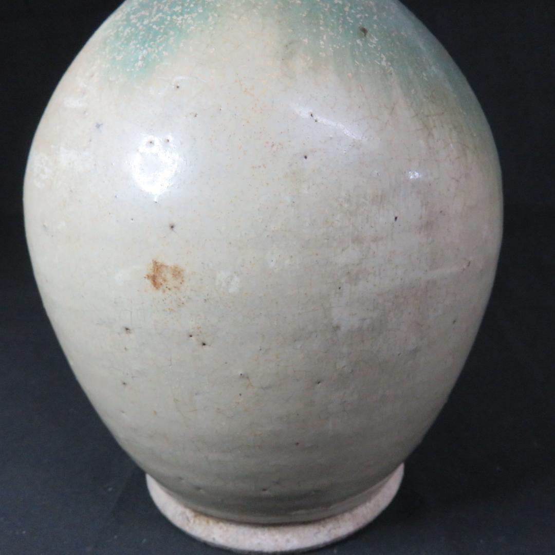 大徳利 笠間 民藝 民芸 酒器 益子 白 緑 古い