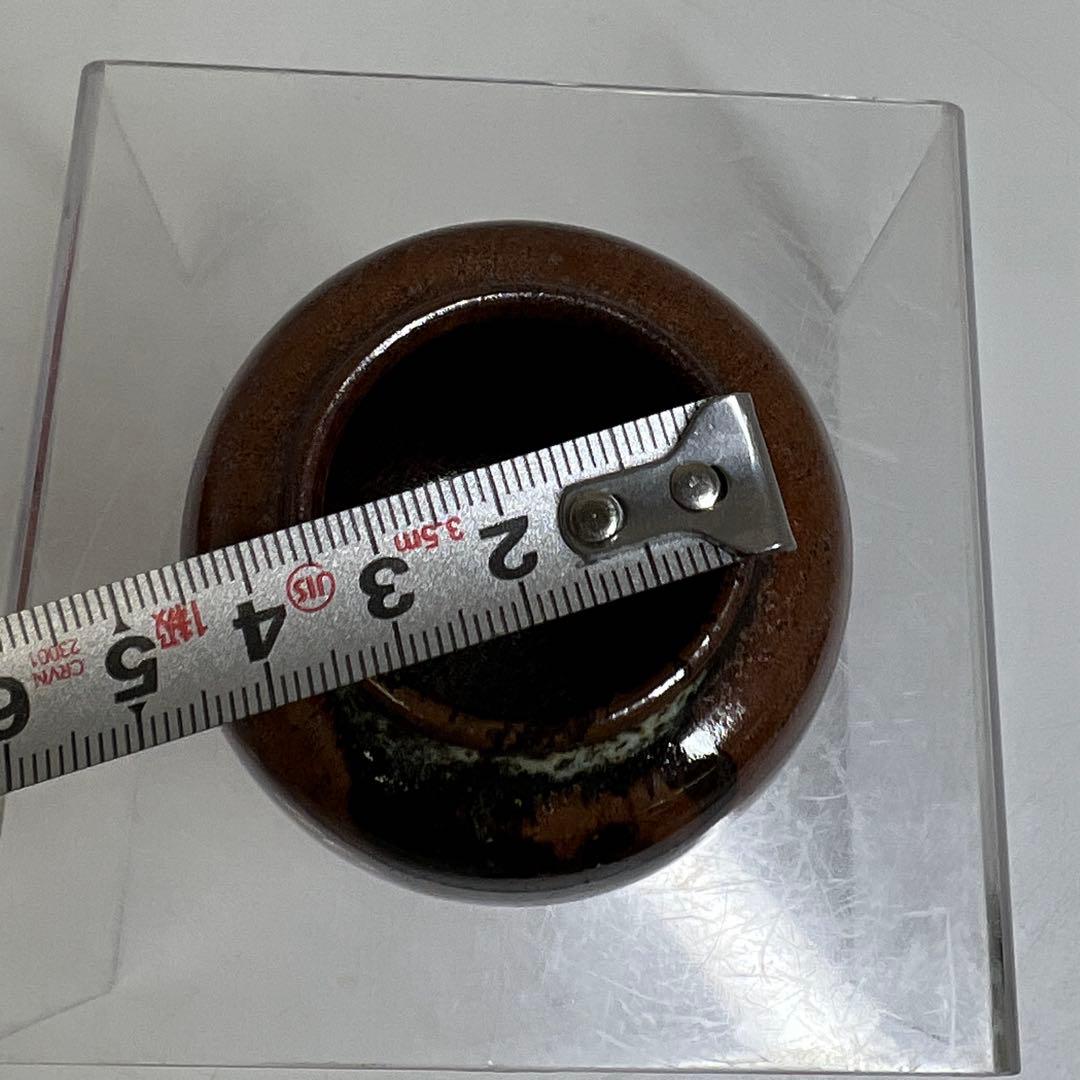 ☆茶3 名工　杉田祥平造　清閑寺窯　瀧浪　茶入　共箱　h7.8cm