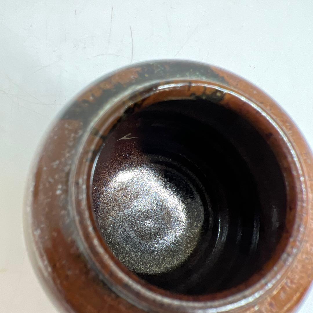 ☆茶3 名工　杉田祥平造　清閑寺窯　瀧浪　茶入　共箱　h7.8cm