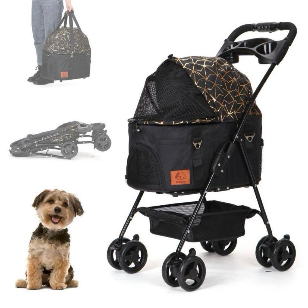 ペットカート 折りたたみ 犬用ベビーカー 猫 犬 兼用 軽量 取り外し ４輪