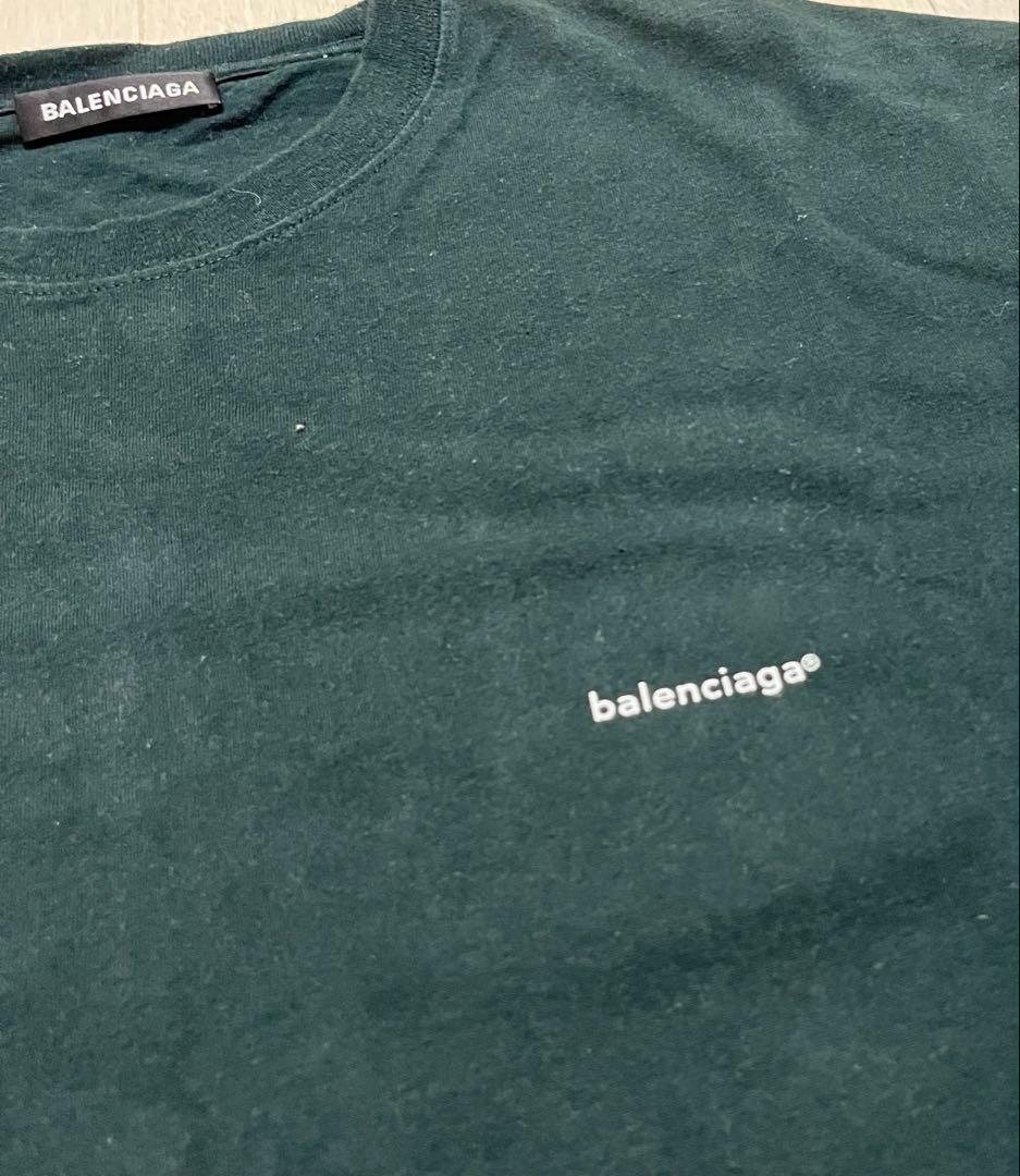 ひ*ん様 balenciaga スモールロゴ　ダークグリーン Tシャツ　M