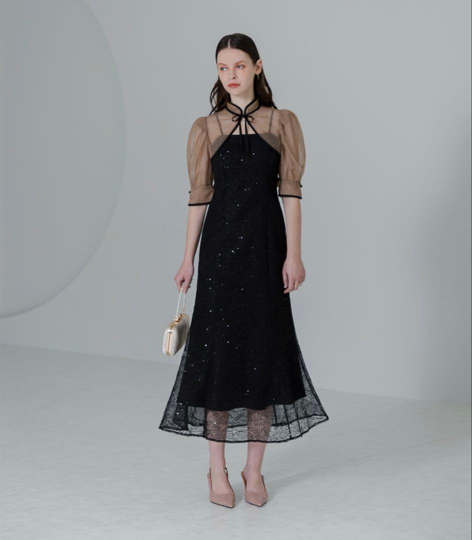 leja ブラックレースパーティードレス Mサイズ