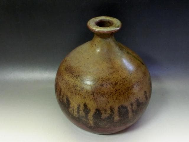 壷■古丹波焼 花瓶 涙艮 徳利 押し葉 花器 一輪挿し 時代物 骨董品■
