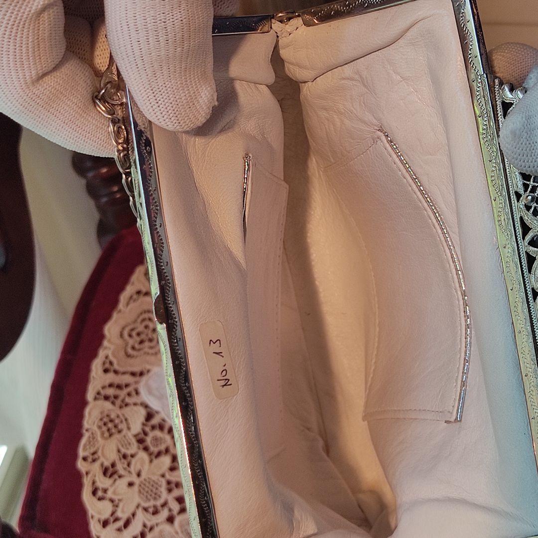 プチポワン　刺繍　ゴブラン　バック　ポーチ　アンティーク　ニードルポイント