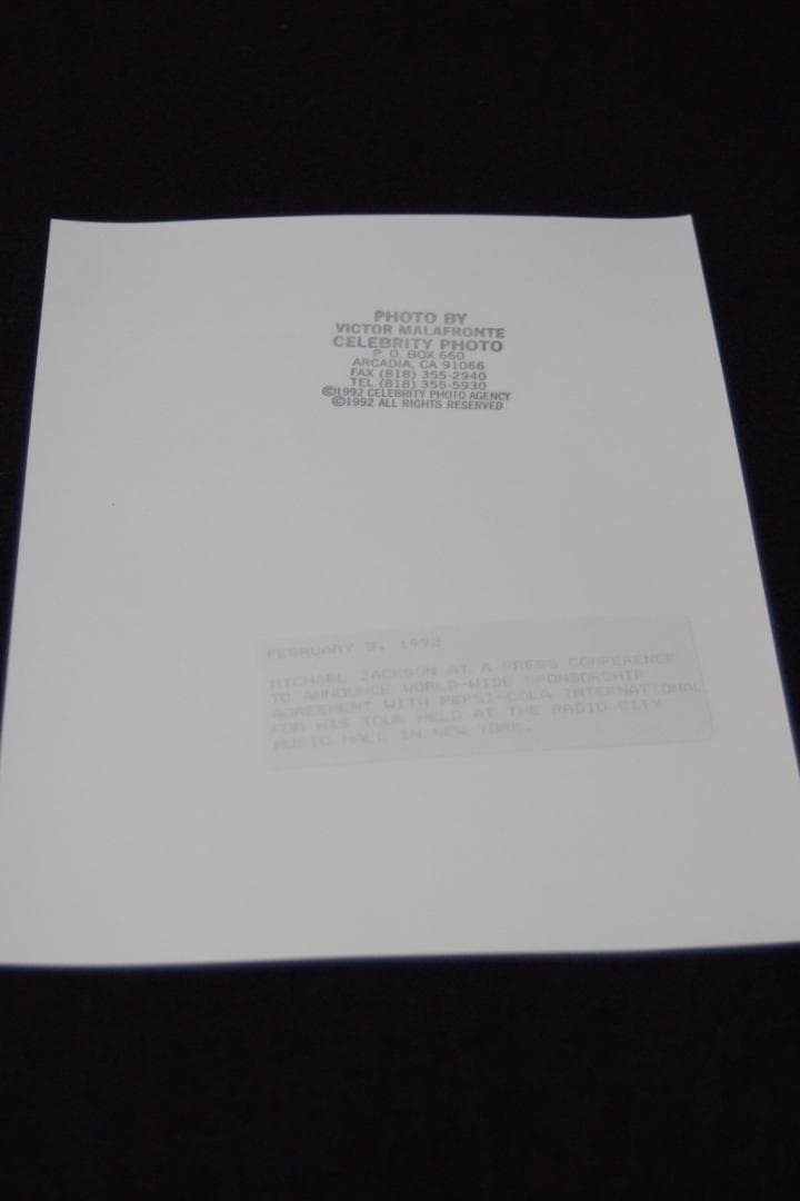 マイケル・ジャクソン(MJ)-激レア限定オリジナル写真プリント