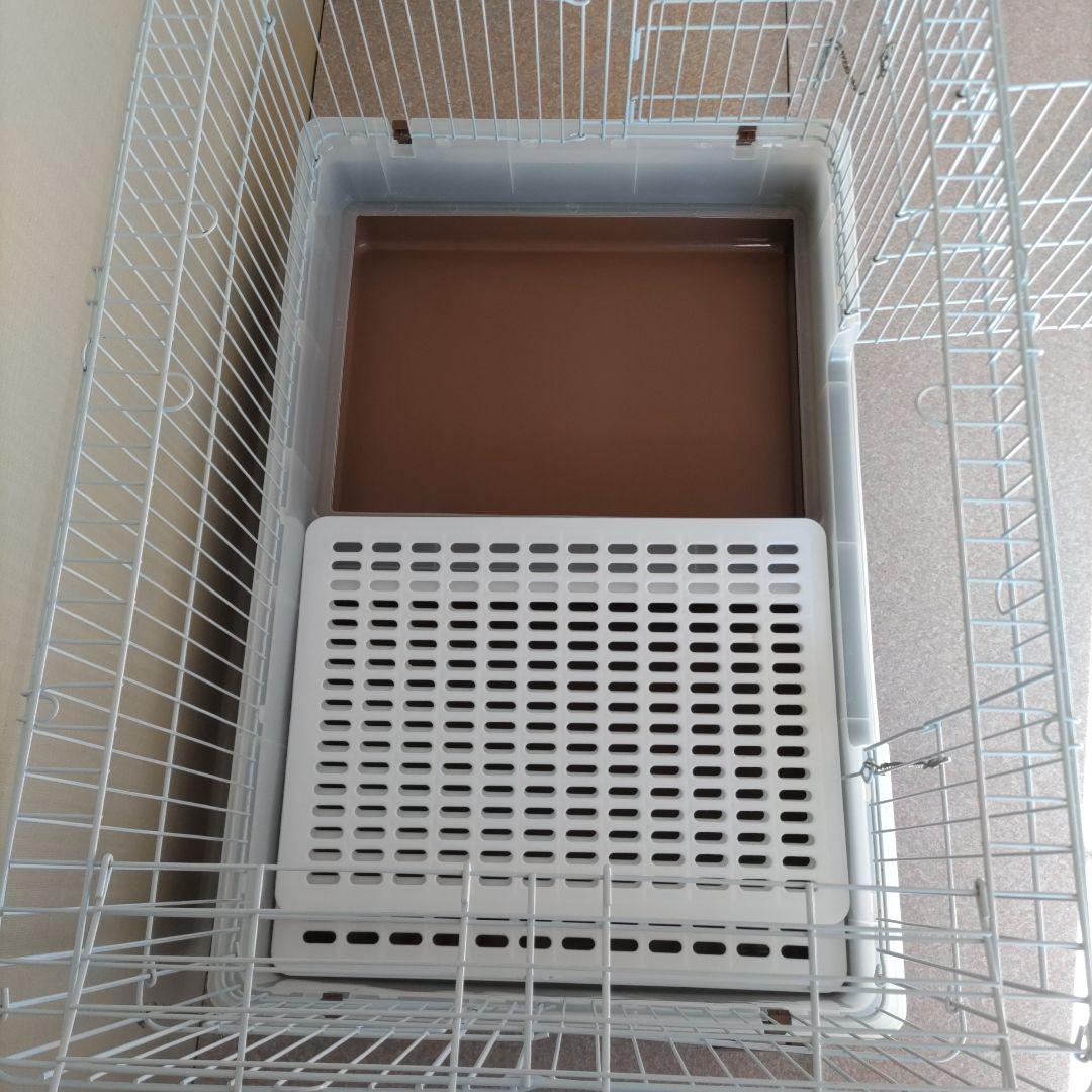 ★半額以下★　マルカン　うさぎのカンタンおそうじケージ　ブラウン　ワイド