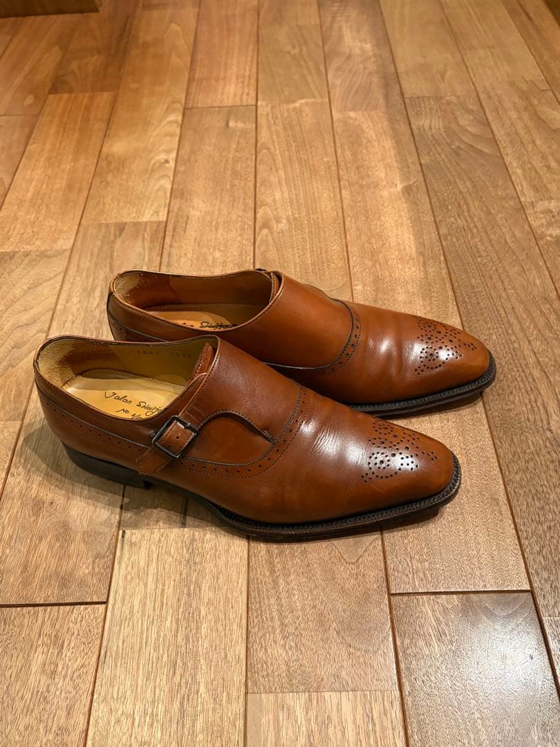 ジャランスリワヤ 革靴 メダリオン プレーントゥ ブラウン 25cm