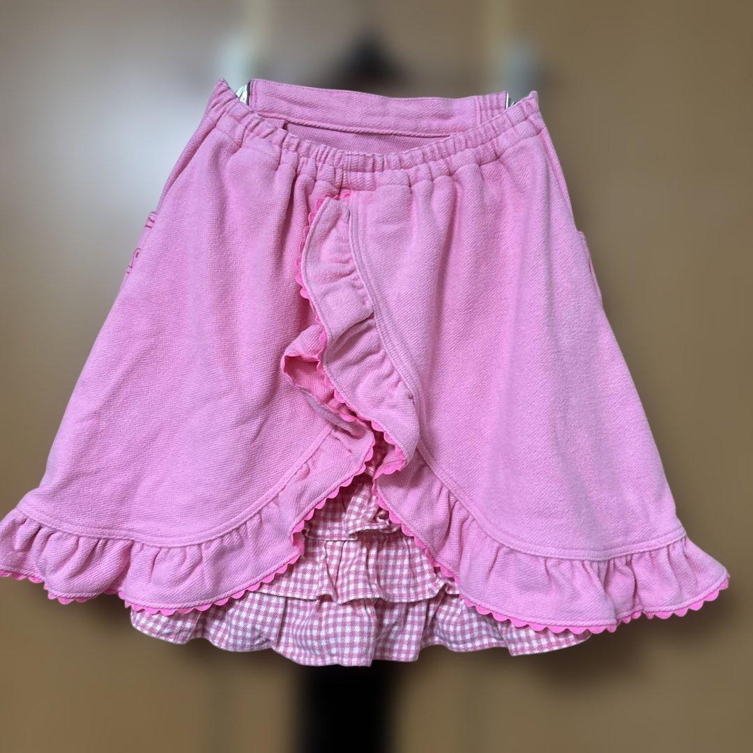 メゾピアノ みみぽぽ　スカート フリル 総柄 平成レトロ 140 ミミポポ