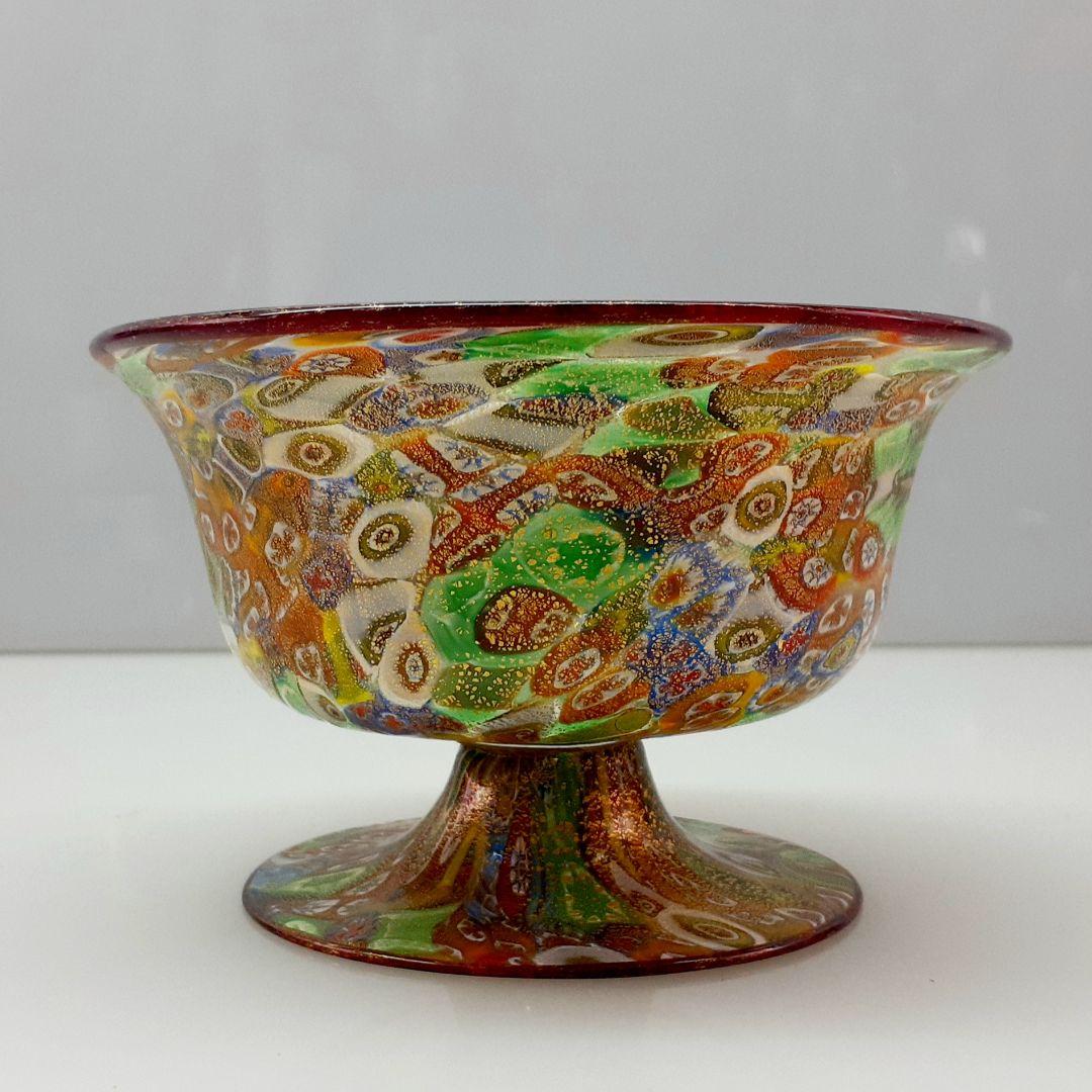 MURANO ムラノ 金彩 ミルフィオリ デザートカップ コンポート