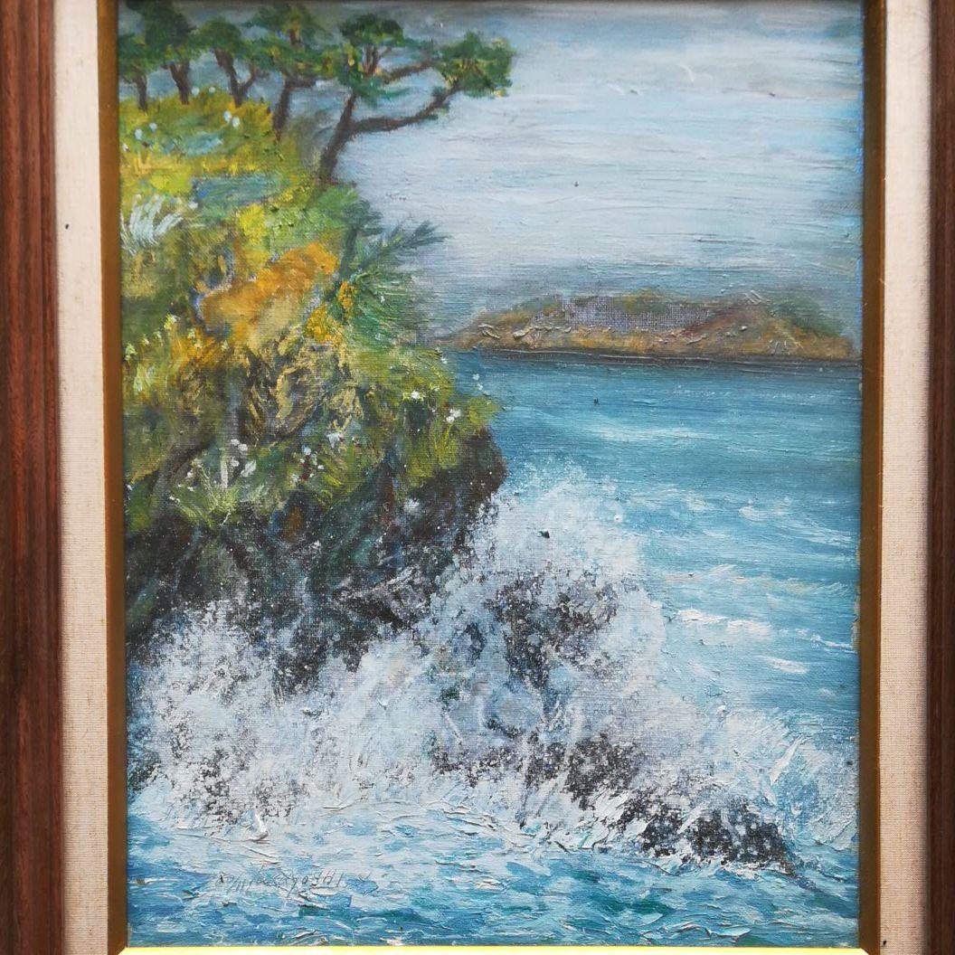 油絵　伊豆大島　清水敬由