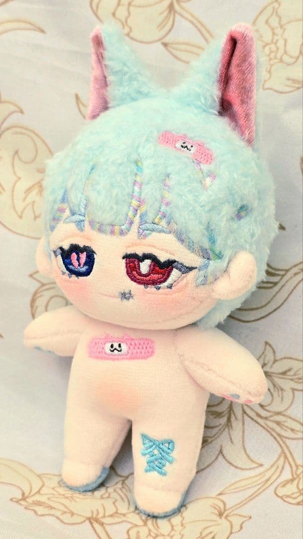 自作 無属性 ぬいぐるみ ぺたぺた絆創膏ネコ 15cm