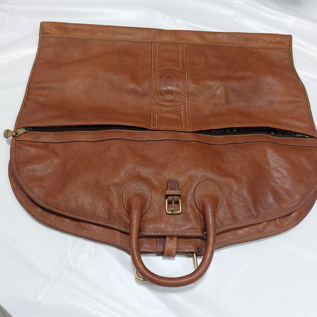 最高級バケッタレザー本革ガーメントバック　衣装ケース茶色ゴールドカラーのハンガー