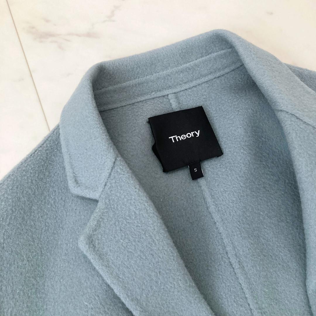 セオリー　ウールカシミヤリバーチェスターコート　S ブルー