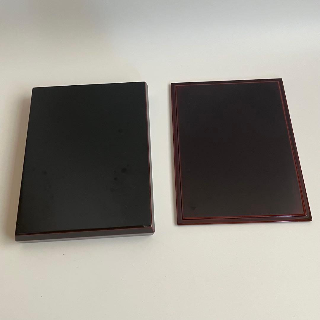 【未使用】越前漆器　文箱　錦松沈金　吉田屋漆器 茶道具　金色葉模様 漆器