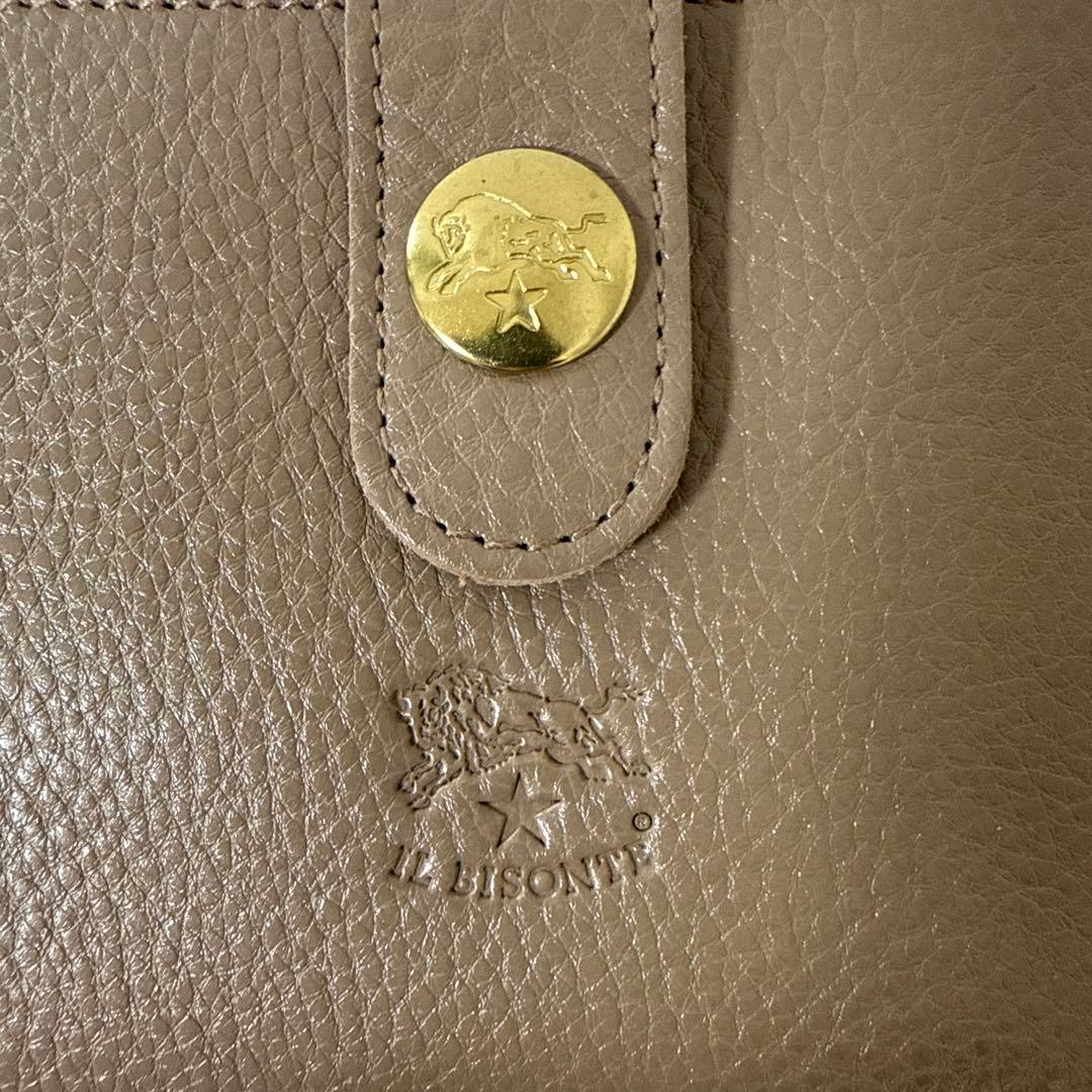 [イルビゾンテ] 2つ折り長財布　小銭入れ付 L字ファスナー　グレージュ