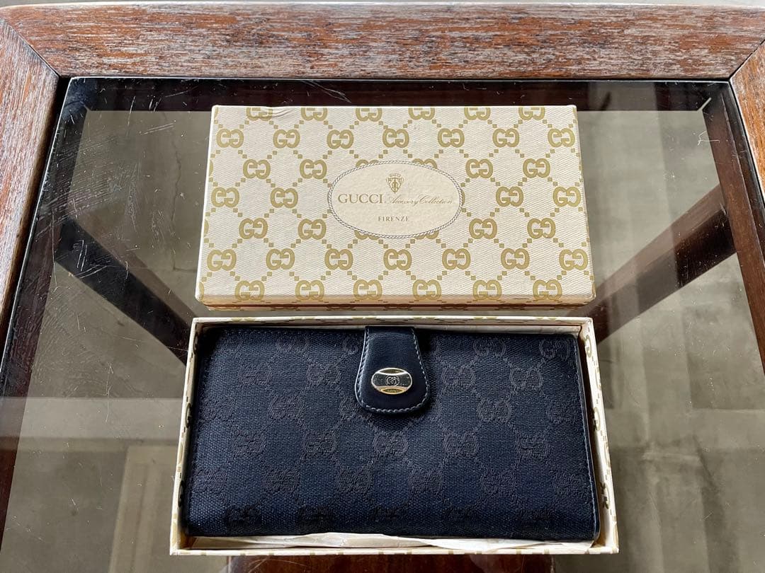 1980s oldgucci オールドグッチ　ブラック　長財布