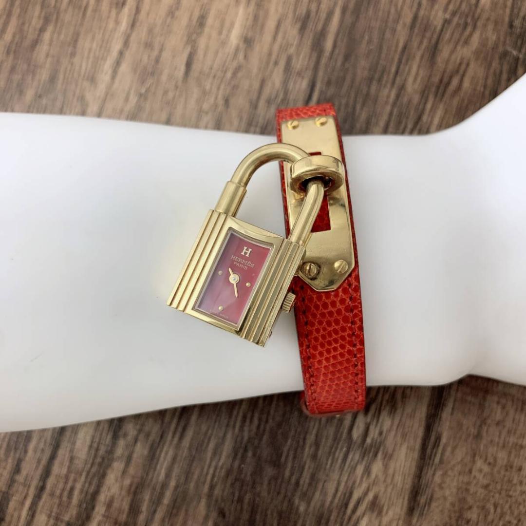 エルメス/HERMES ケリーウォッチ 南京錠 リザード レディース腕時計