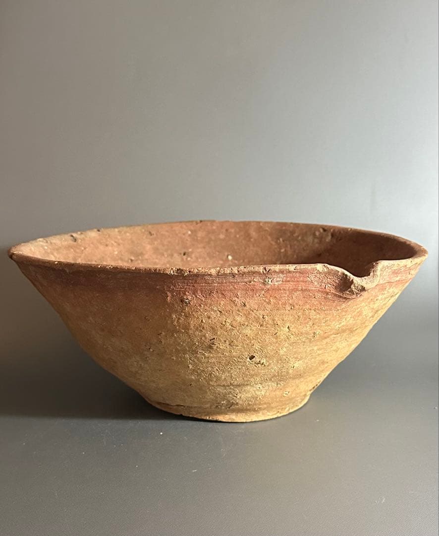 古信楽　大平鉢　明るい肌が美しい　難あり　片口　摺鉢　六古窯