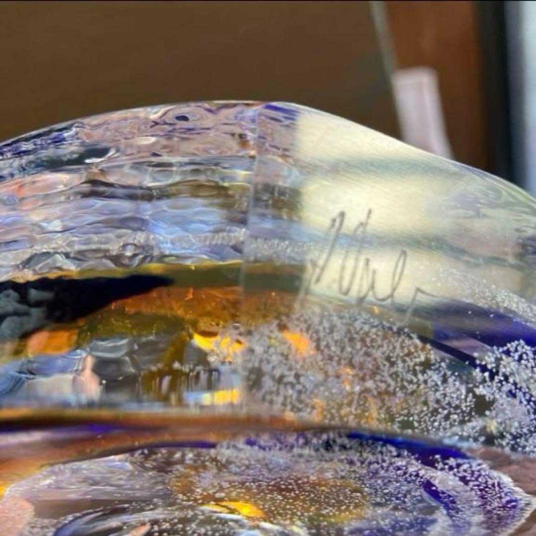 チェコ　CZ GLASS工房　作家もの　りんご