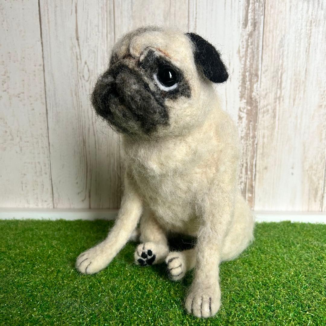 ★⭐︎えむえむ⭐︎★羊毛フェルト【パグ】犬　メモリアル　オーダー　マック