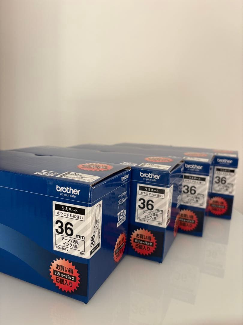 ブラザーピータッチテープ　透明地/黒字36mm ５本パック✖️4セット
