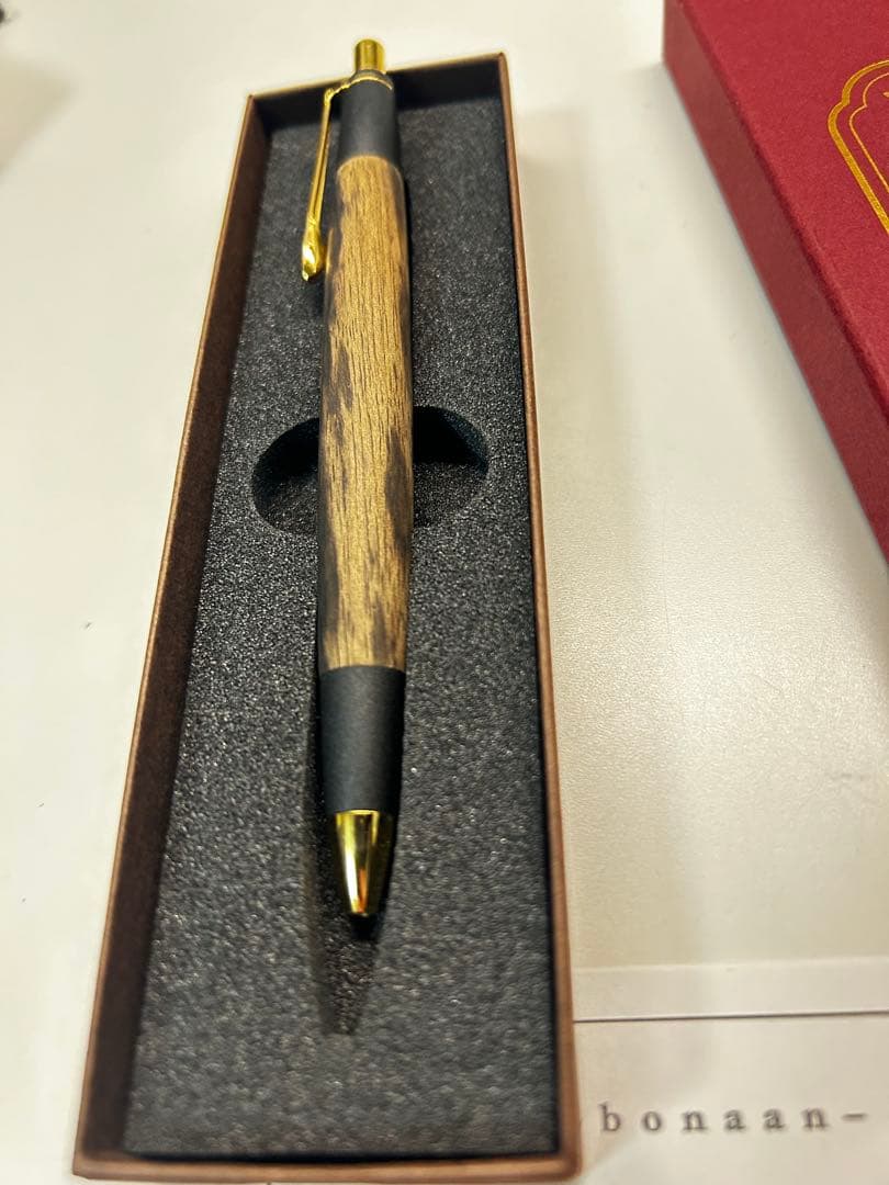価格最終固定！　野原工芸似　ボナンペン　黒柿孔雀杢