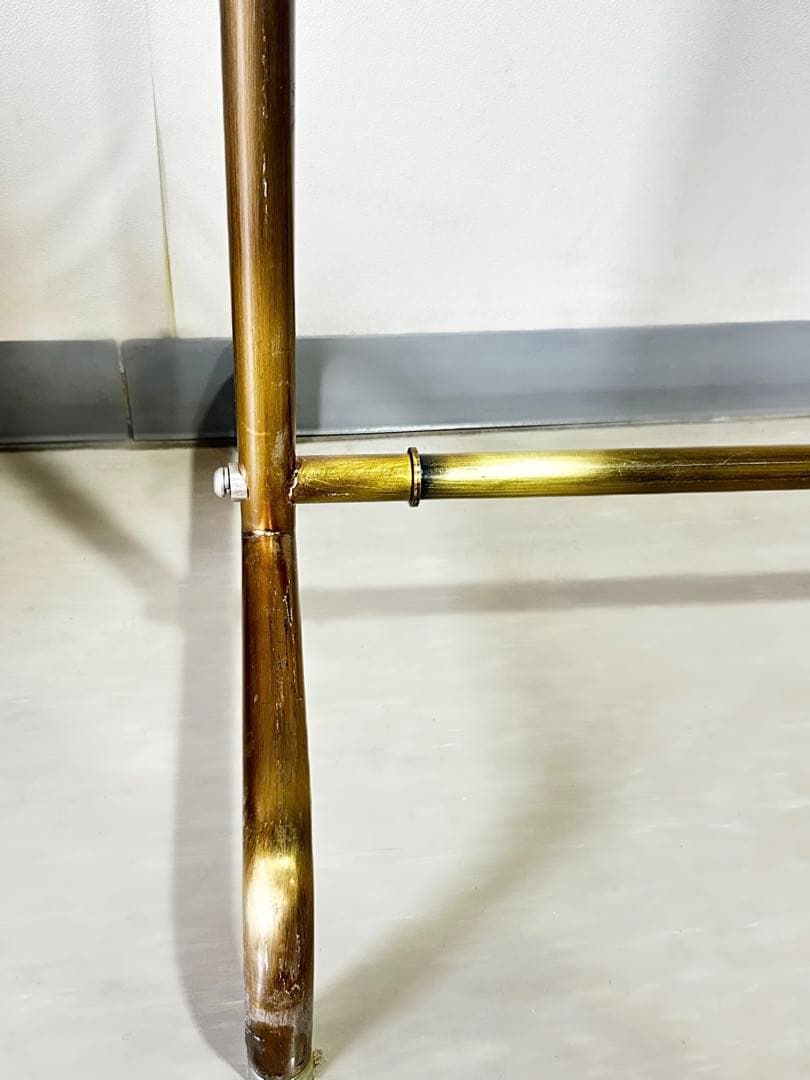 【超美品】 ハンガーラック アンティークゴールド 90cm 2本分