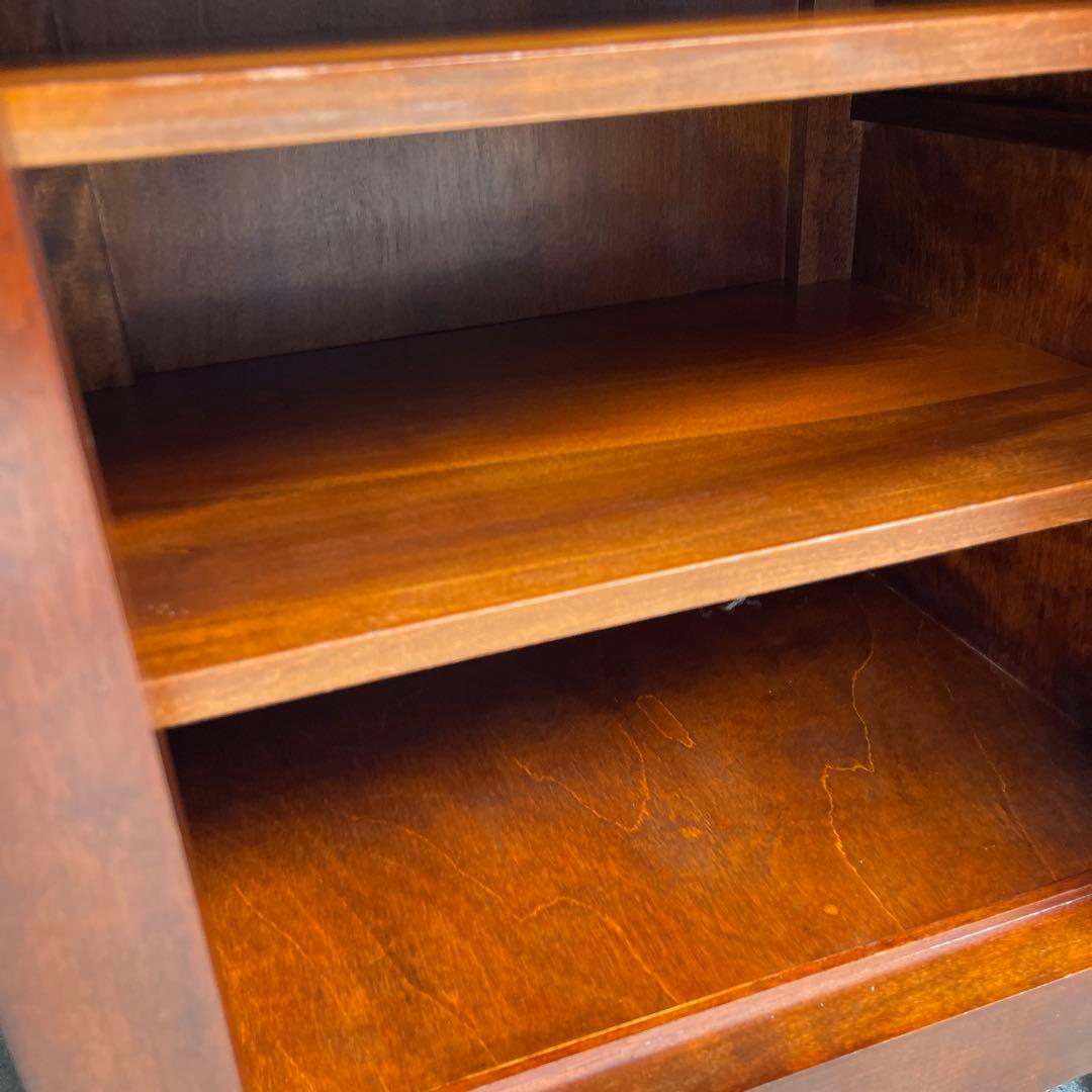 美品　松本民芸家具 ミズメザクラ無垢材 C型電話台 キャビネット 天然木