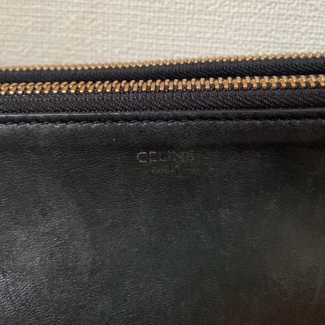 CELINE トリオ　ラージ　ショルダーバッグ　ブラック