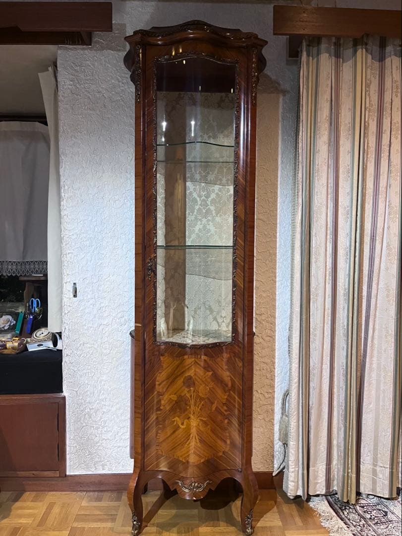 イタリア製 MARCONI ARTE 象嵌細工 ガラス 高級家具 飾り棚