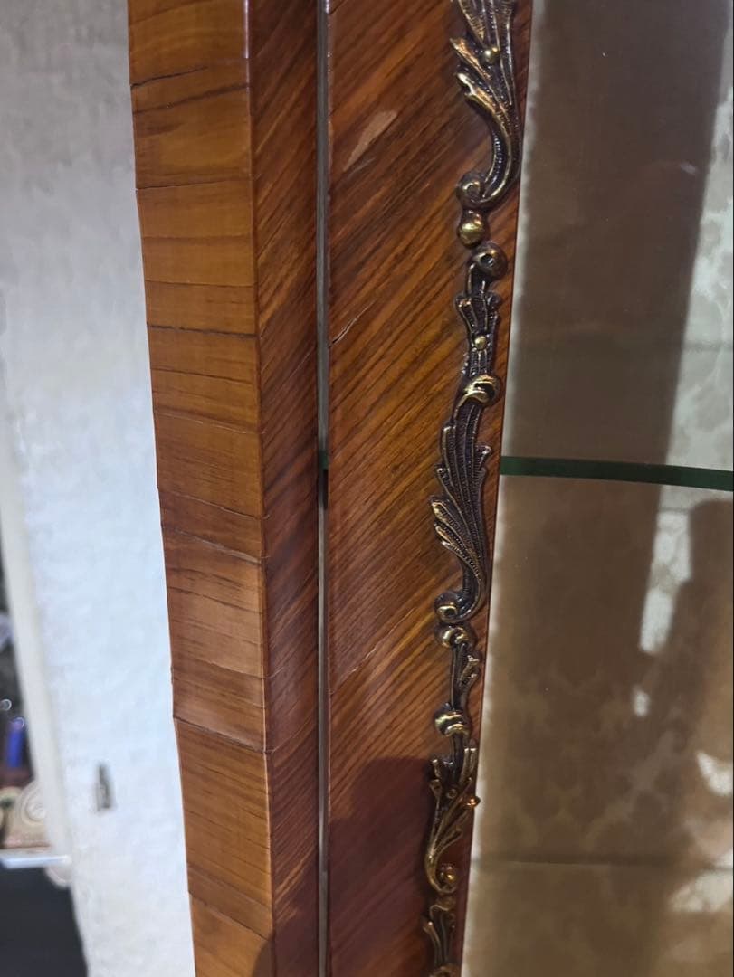 イタリア製 MARCONI ARTE 象嵌細工 ガラス 高級家具 飾り棚