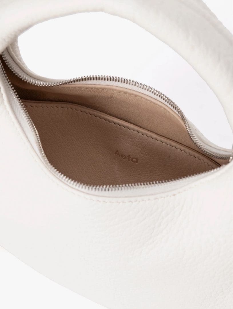 Aeta ホワイトレザーハンドバッグ　DA58 ONE SHOULDER：S