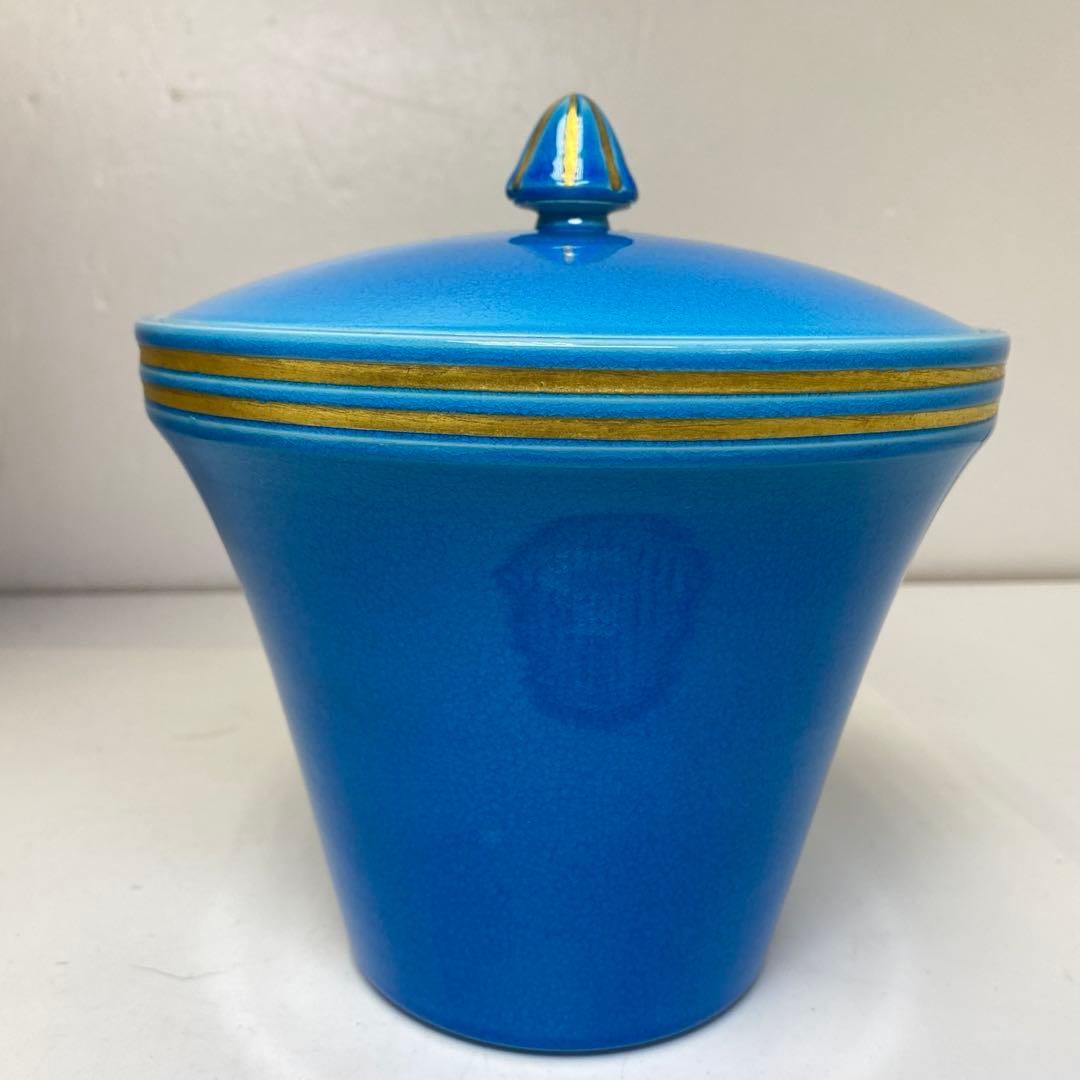 御室窯　浅黄交趾末広水指　共箱　東さ7-1115☆2F