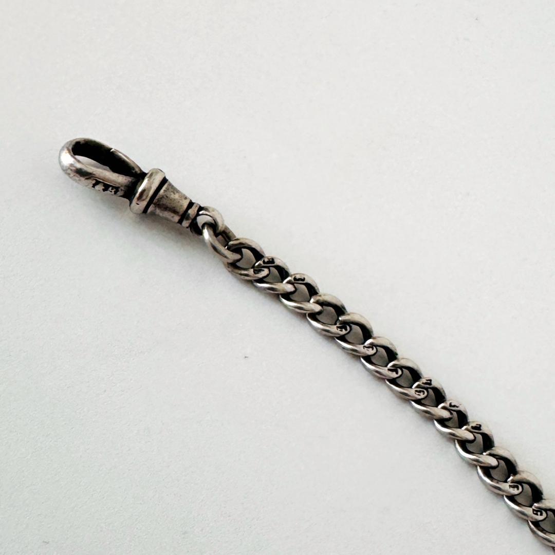 1890年★英国★アルバートチェーン/純銀製/アンティーク