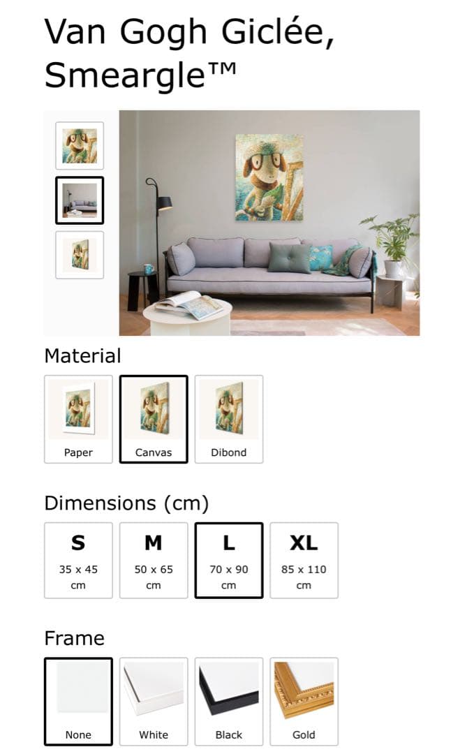 90cm × 70cm ゴッホ　ドーブル　キャンバスアート　Lサイズ　ポケカ