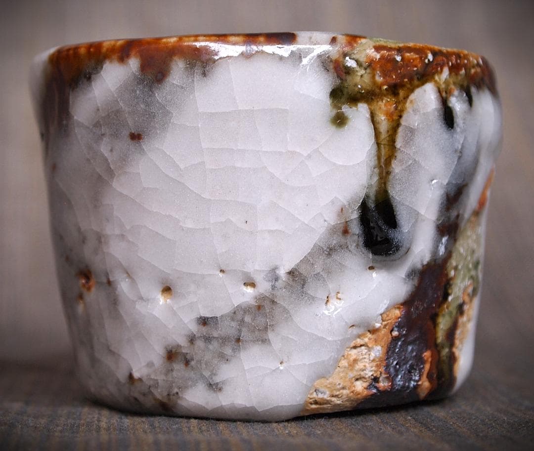 個展作品★村越琢磨【師：梅原武平】志野織部酒器B★ビードロ
