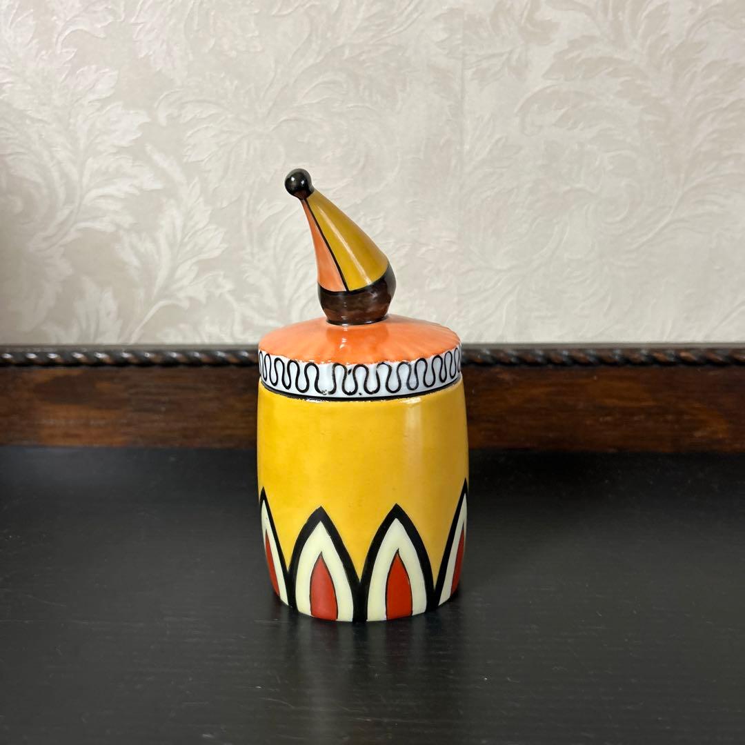 オールドノリタケ　パウダーボックス 蓋物・ケース　ピエロ