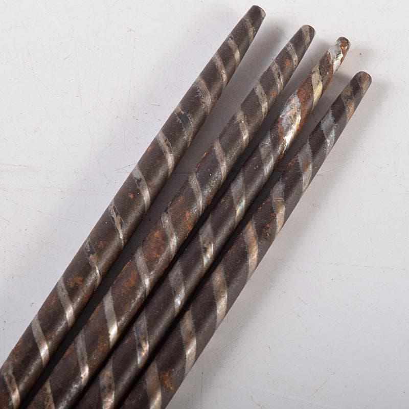 茶道具　古銅　鶴頭火箸　古鉄　銀象嵌宝珠頭火箸など　三種四組　M　R8488