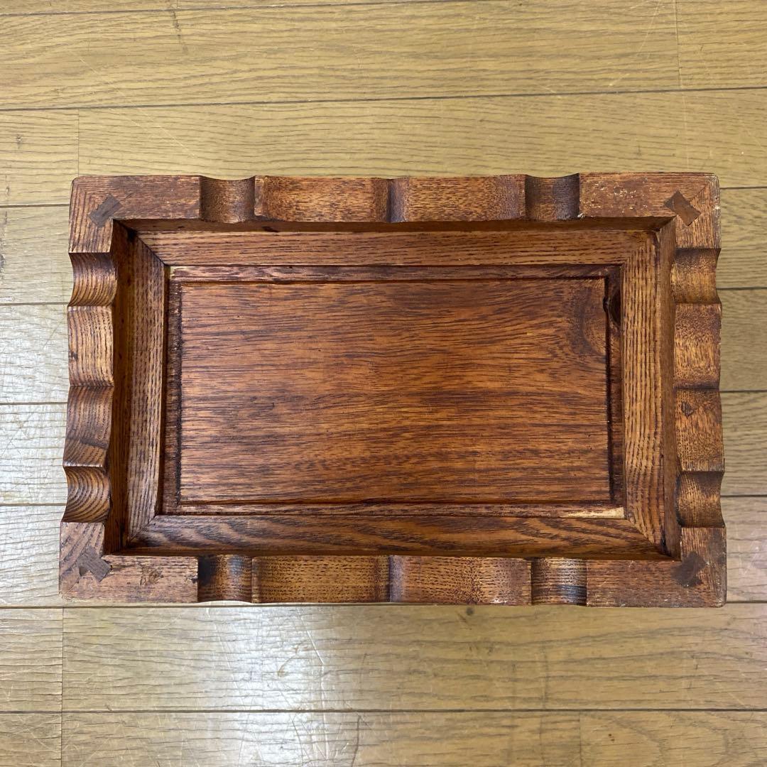 美品 アンティーク レトロ 小ぶり 賽銭箱 貯金箱 木製 けやき 無垢