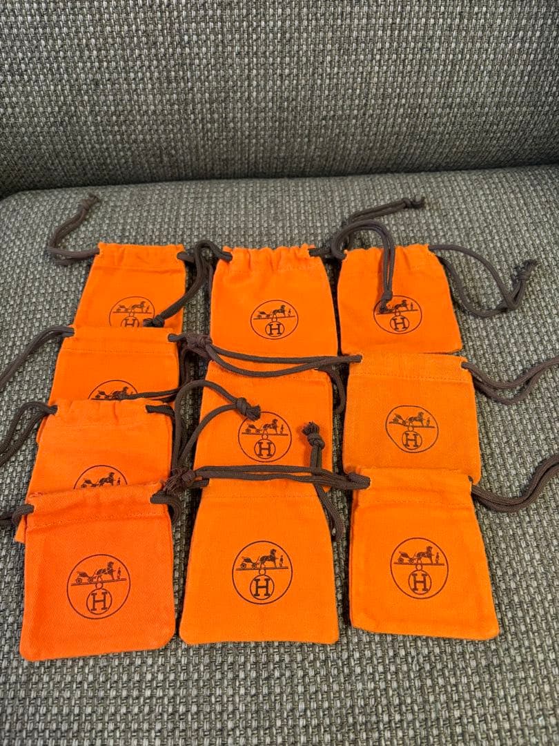 エルメス巾着保存袋アクセサリー入れ（8.5x9cm）10枚セット