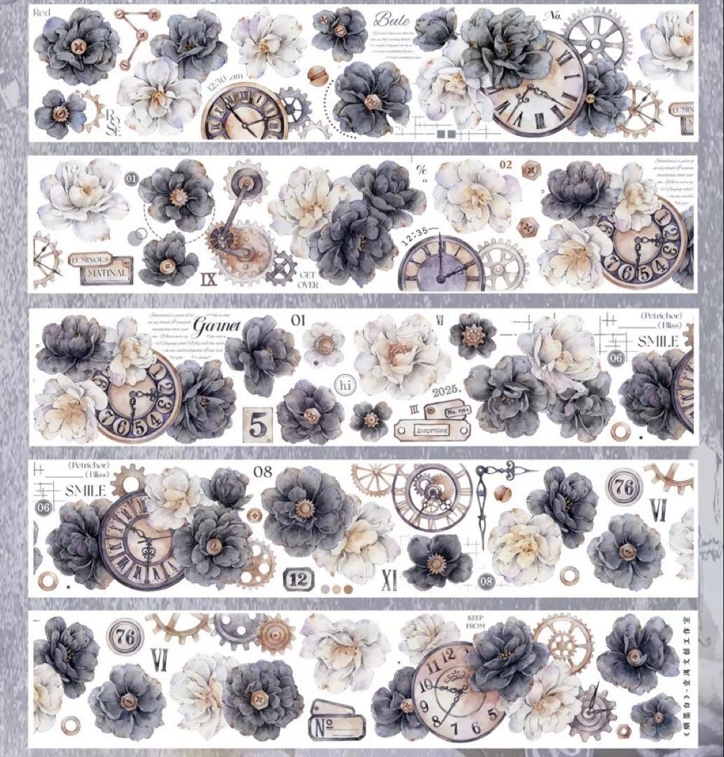 壹洱原创《烟墨白》海外マスキングテープ　マステ 【2375】