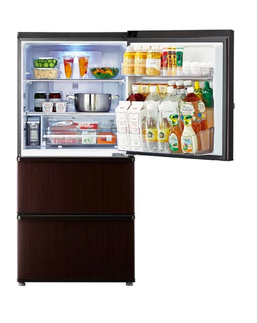 亜*紀様 AQUA ダークブラウン 3ドア冷蔵庫　AQR-SV24J