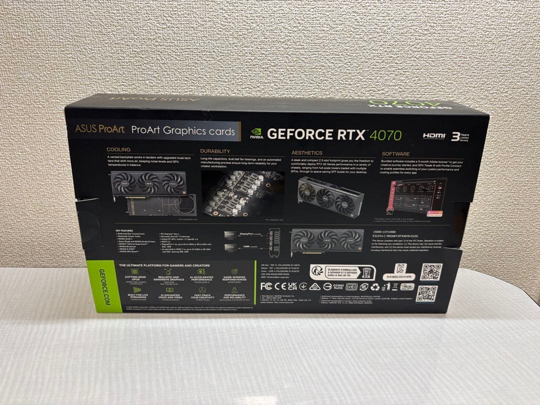 グラフィックボード・グラボ・ビデオカード ASUS ProArt GeForce RTX 4070 12GB