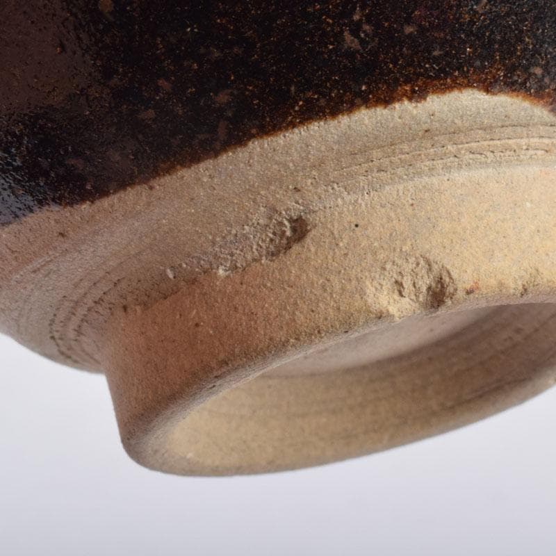 茶道具　瀬戸焼　黒茶碗　仕覆・時代箱付　V　8478