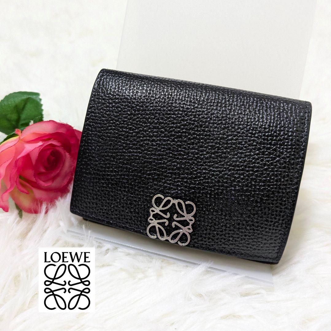 サー✨LOEWE ロエベ　アナグラム　トライフォールドウォレット　Ｗホック