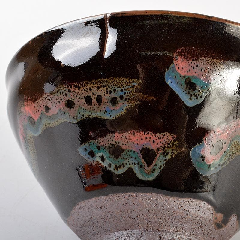 中国　南宋　油滴　曜変天目茶碗　在銘　C　6455