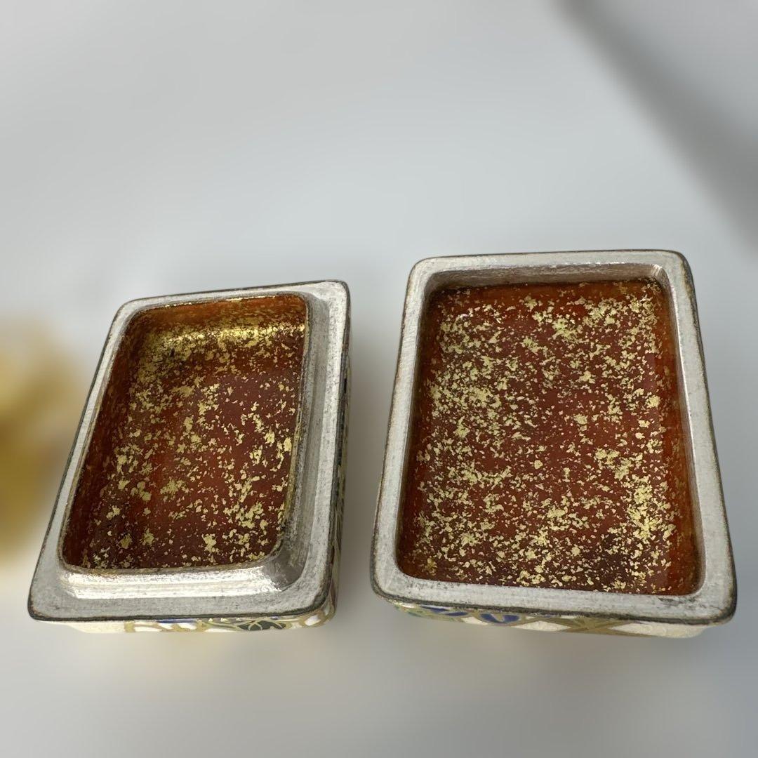 茶道具 乾山写 金彩 茶会 京焼 作家物　陶芸，宮川香雲 金箔琉璃 ニ個まとめ